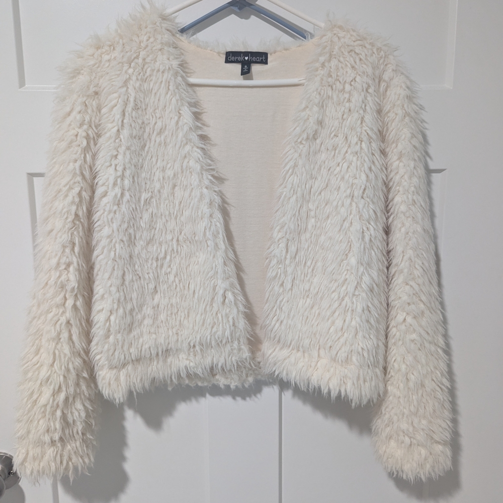 Derek Heart Women's Off-White Teddy Jacket